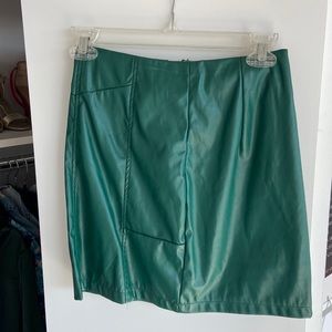 Emerald Green Pleather mini skirt